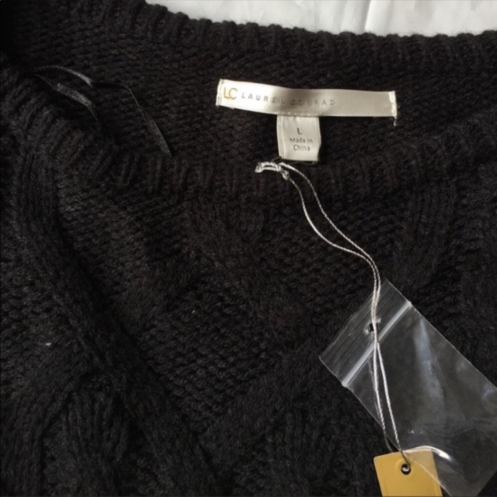 LC Lauren Conrad Cable Knit Boatneck Sweater New - Picture 8 of 8